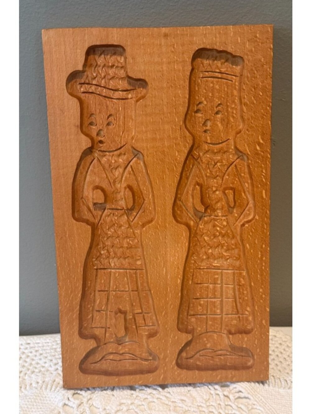 Vintage Speculaasplank Wooden Dutch Cookie Mold Folk Art Wall Decor
